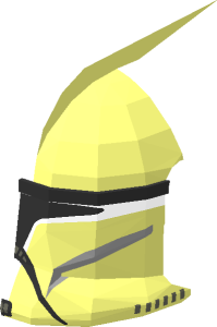 ~Minifig Helmet SW Clone Trooper Commander Phase I Front Face with Bright Light Orange Markings and Black Visor Pattern - Half