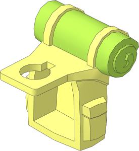 Minifig Backpack with Three Pouches and Lime Bedroll Pattern