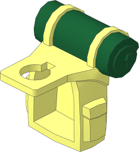 Minifig Backpack with Three Pouches and Dark Green Bedroll Pattern