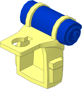 Minifig Backpack with Three Pouches and Blue Bedroll Pattern