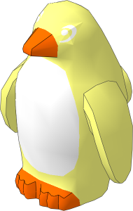 Animal Penguin with White Belly and Eyes and Orange Beak and Feet Pattern