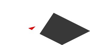 ~Sticker  1.9 x  0.8 with Red Arrow and Black Triangle on White Background Left - Third Face