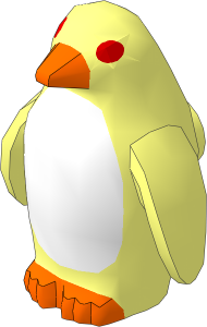 Animal Penguin with White Belly, Red Eyes and Orange Beak and Feet Pattern