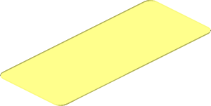 ~Sticker  1.9 x  0.8 with Red Arrow and Black Triangle on White Background Left - Bottom Face