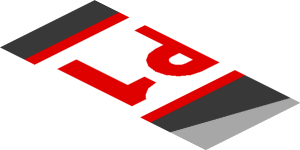 ~Sticker  1.9 x  0.8 with Red "P1" and Grey Triangle on Black Background Right - Second Face