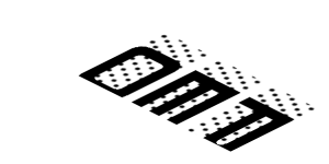 ~Sticker  0.8 x  1.9 with Black "PORSCHE ELLIGENT ORMANCE" on Black Halftone Stripes on White Background - First Face