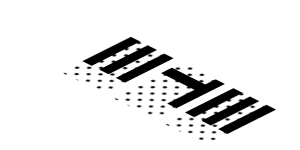 ~Sticker  0.8 x  1.9 with Black "PORSCHE ELLIGENT ORMANCE" on Black Halftone Stripes on White Background - Sixth Face