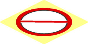 ~Sticker  1.7 x  1.7 with Prohibited Sign without Symbol Surface
