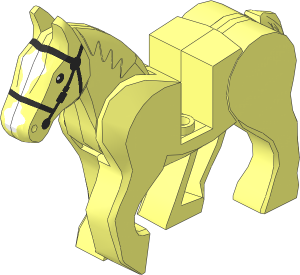 Animal Horse Poseable with Black Bridle and White Blaze Pattern