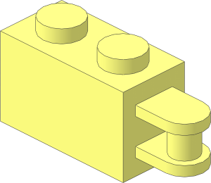 Brick  1 x  2 with Handle on End with Untrimmed Arm