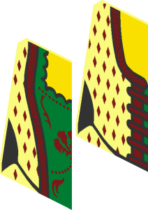 ~Minifig Torso with Gold and Dark Red Trim and Laces Pattern -  1/2