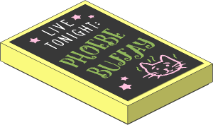 Tile  2 x  3 with White "LIVE TONIGHT" and Bright Light Yellow "PHOEBE BUFFAY" Sticker
