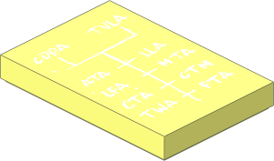 Tile  2 x  3 with Technical Text Tabular on Chalkboard Pattern