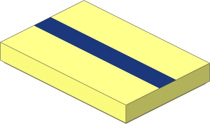 Tile  2 x  3 with Dark Blue Stripe Pattern