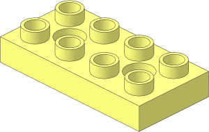 Duplo Plate  2 x  4 with  2 Holes with Locking Ridges