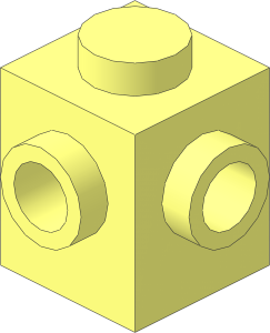 Brick  1 x  1 with Studs on Two Adjacent Sides