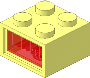 Electric Lightbrick  2 x  2 Type 2 12V with Red Diffusor