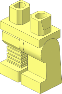 ~Minifig Hips and Legs with Robotic Leg Right (Obsolete)