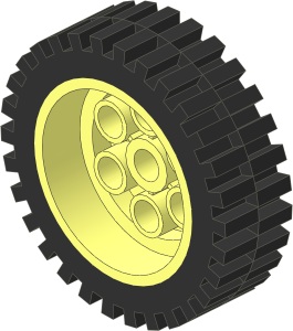 Wheel Rim 12.7 x 30 Stepped with Tyre 12.7/ 51 x 30