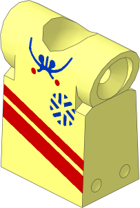 Technic Action Figure Torso with Snowflake Logo and Red Stripes Pattern