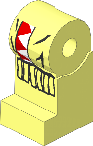 Minifig Leg Right with Red/White Triangles Pattern