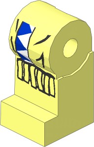 Minifig Leg Right with Blue/White Triangles, Fringe Pattern