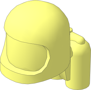 Minifig Baby Head with Space Helmet and Air Tanks
