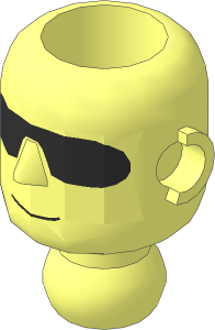 Technic Action Figure Head with Black Shades Pattern