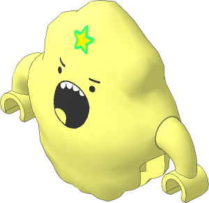 Figure Cloud with Arms with Yellow Star and Round Open Mouth Pattern