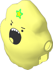 Figure Cloud with Yellow Star and Round Open Mouth Pattern