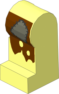 Minifig Leg Left with Rags and Patch Pattern