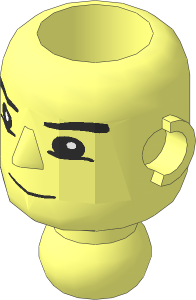 Technic Action Figure Head with Thick Eyebrows Pattern