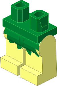 Minifig Hips and Legs with Green Leaf Pattern