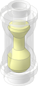Minifig Utensil Hourglass with TransClear Housing Pattern