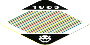 Sticker 1.8 x 1.8 with Bar Code and Bowser Head and 'GOAL'