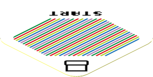 Sticker 1.8 x 1.8 with Bar Code and Pipe and 'START', Triangle Corner