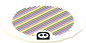 Sticker 1.8 x 1.8 with Bar Code and Blue Shy Guy