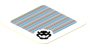 Sticker 1.8 x 1.8 with Bar Code and Bowser