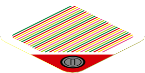 Sticker 1.8 x 1.8 with Bar Code and Coin, Triangle Corner
