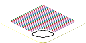 Sticker 1.8 x 1.8 with Bar Code and Cloud