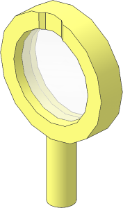 Minifig Tool Magnifying Glass with Thick Frame and TransClear Lens