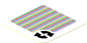 Sticker 1.8 x 1.8 with Bar Code and 2 Arrows Cycle