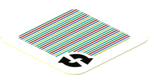 Sticker 1.8 x 1.8 with Bar Code and 2 Arrows Cycle