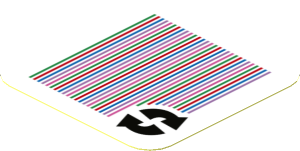 Sticker 1.8 x 1.8 with Bar Code and 2 Arrows Cycle