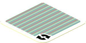 Sticker 1.8 x 1.8 with Bar Code and 2 Arrows Cycle