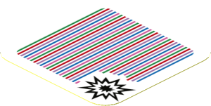 Sticker 1.8 x 1.8 with Bar Code and Swoop Explosion