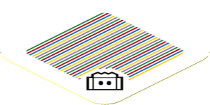 Sticker 1.8 x 1.8 with Bar Code and Lava Bubble