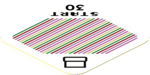 Sticker 1.8 x 1.8 with Bar Code and Pipe and 'START 30'