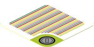 Sticker 1.8 x 1.8 with Bar Code and Red Coin Block, Round Corner