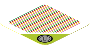 Sticker 1.8 x 1.8 with Bar Code and Red Coin Block, Triangle Corner